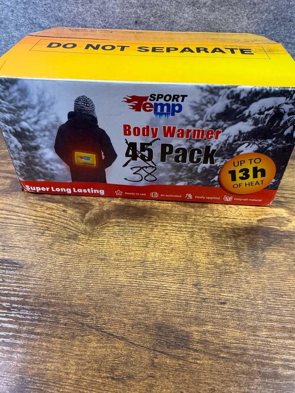 Sport Temp Adhesive Body Warmers, 38 Count Partial Pack, Up to 13h of Heat